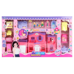 Дом для куклы с мебелью и фигурками коробка 1365