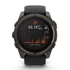 Garmin Fenix 8 Solar Sapphire 51 мм – Титановый DLC, черно-серый ремешок