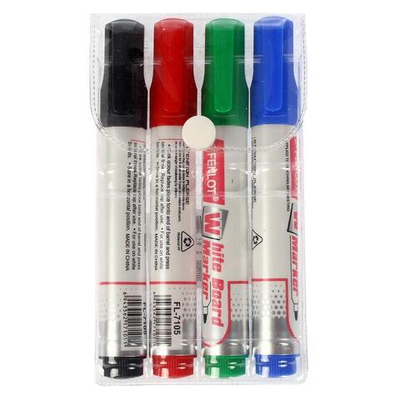 Набор маркеров для белых досок 4 цв., в ПВХ чехле