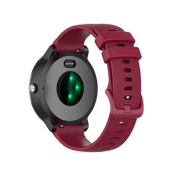 Ремешок 20 мм для Garmin Forerunner 55/245/645, Venu, Venu Sq, Venu 2 Plus, Vivoactive 3, Vivomove быстросъемный пряжка в цвет (Quick Release), вишневый