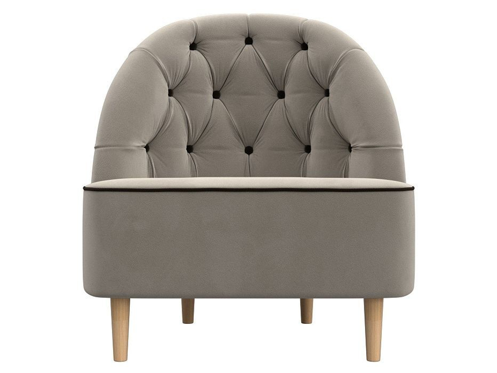 Кресло Амиса, Бежевый\Коричневый, Микровельвет, 110046