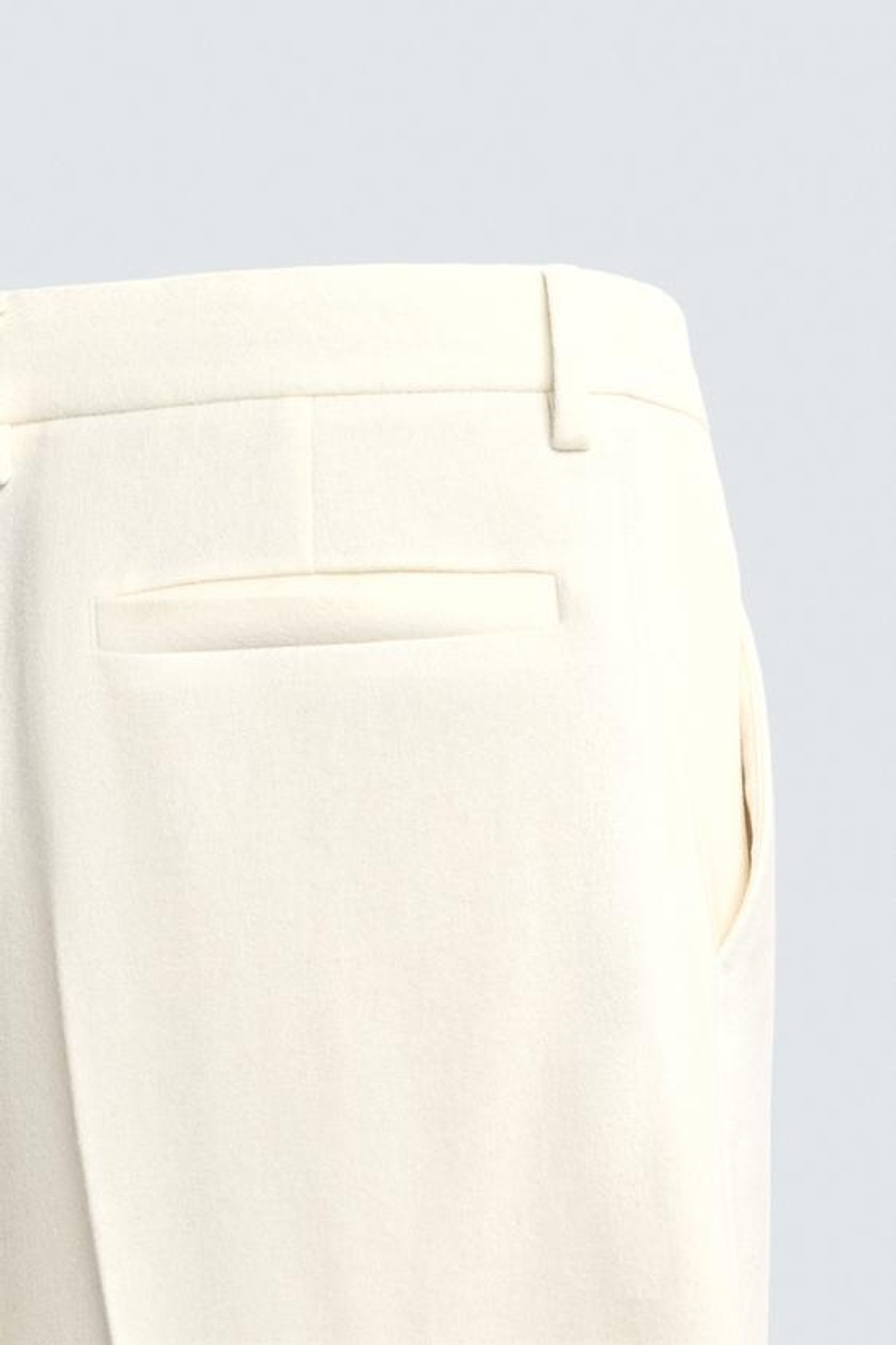 ZARA БРЮКИ ИЗ ФЛАНЕЛИ СО СКЛАДКАМИ — LIMITED EDITION, БЕЛЫЙ