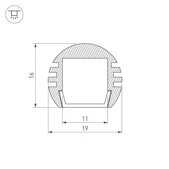 Профиль Arlight PDS-R-2000 ANOD 012093