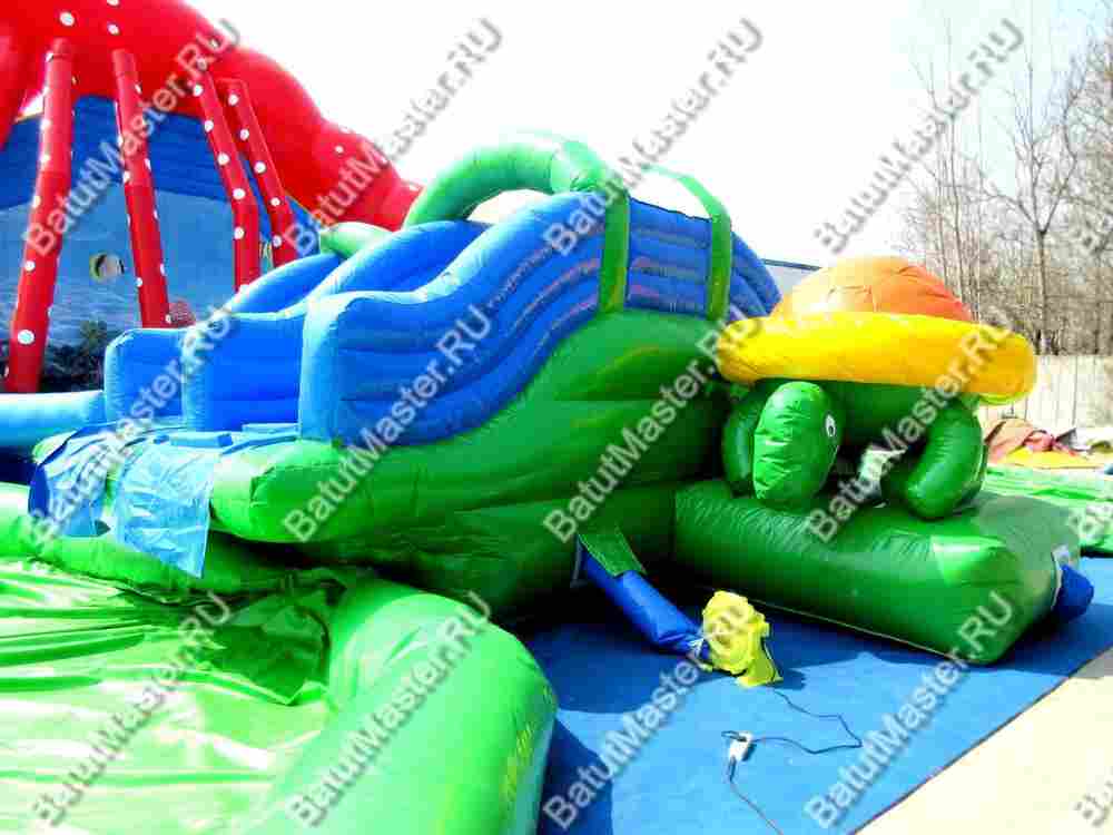 Наземный надувной аквапарк «Аквасфера-2», бассейн с круглым бортом и горкой 27*20*8 м