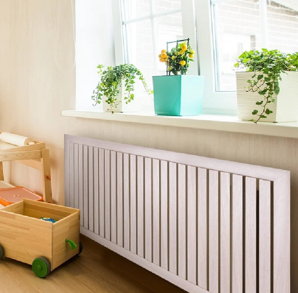 Экран для радиатора реечный Стильный дом v530798 Ясень светлый 900х600 мм