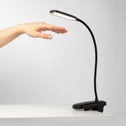 Настольный светильник ЭРА NLED-525-6W-BK светодиодный аккумуляторный на прищепке черный