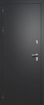 Входная дверь FlyDoors Айварс ТЕРМО ЗЕРКАЛО Чёрный букле - Velluto Bianco