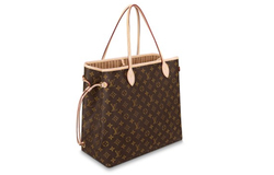 LOUIS VUITTON NEVERFULL Coated Canvas With Leather Handbag, Shoulder Bag Large Women"s Brown