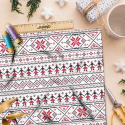 Ткань бязь плотная славянская вышивка полосками на полотенце