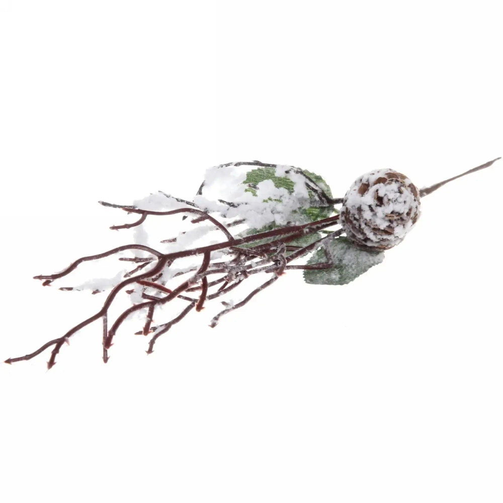 Ветка хвойная «Снежная ветвь» 35 см, Белый
