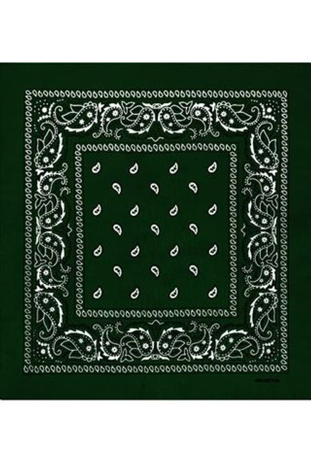 Бандана темно-зеленая пейсли огурцы