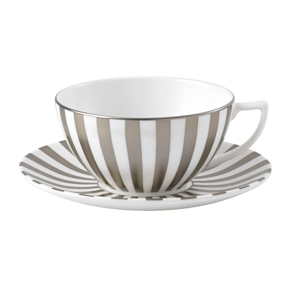 Wedgwood - Чашка и блюдце Jasper Conran Platinum 250мл для полосатого чая / артикул   1058023  / GTIN 701587445849