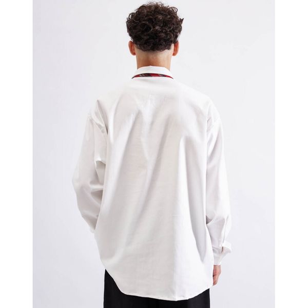 Рубашка из хлопка плотная белая - фото 3