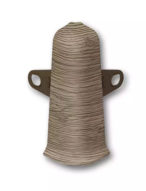 Угол наружный с крепежом для плинтуса 85мм "Деконика", 205 Дуб капучино