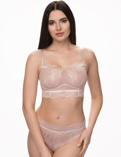 Кружевной бюстгальтер-бралетт Laura (Размер: 70B) (Цвет: пудровый)