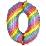 Шар Фольгированный Цифра 0 Попит (Ассорти)