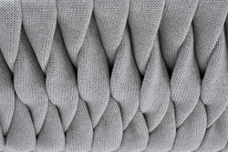 "Монако" стул плетеный из роупа, каркас алюминий светло-серый (RAL7035) муар, роуп светло-серый 40 мм, ткань светло-серая