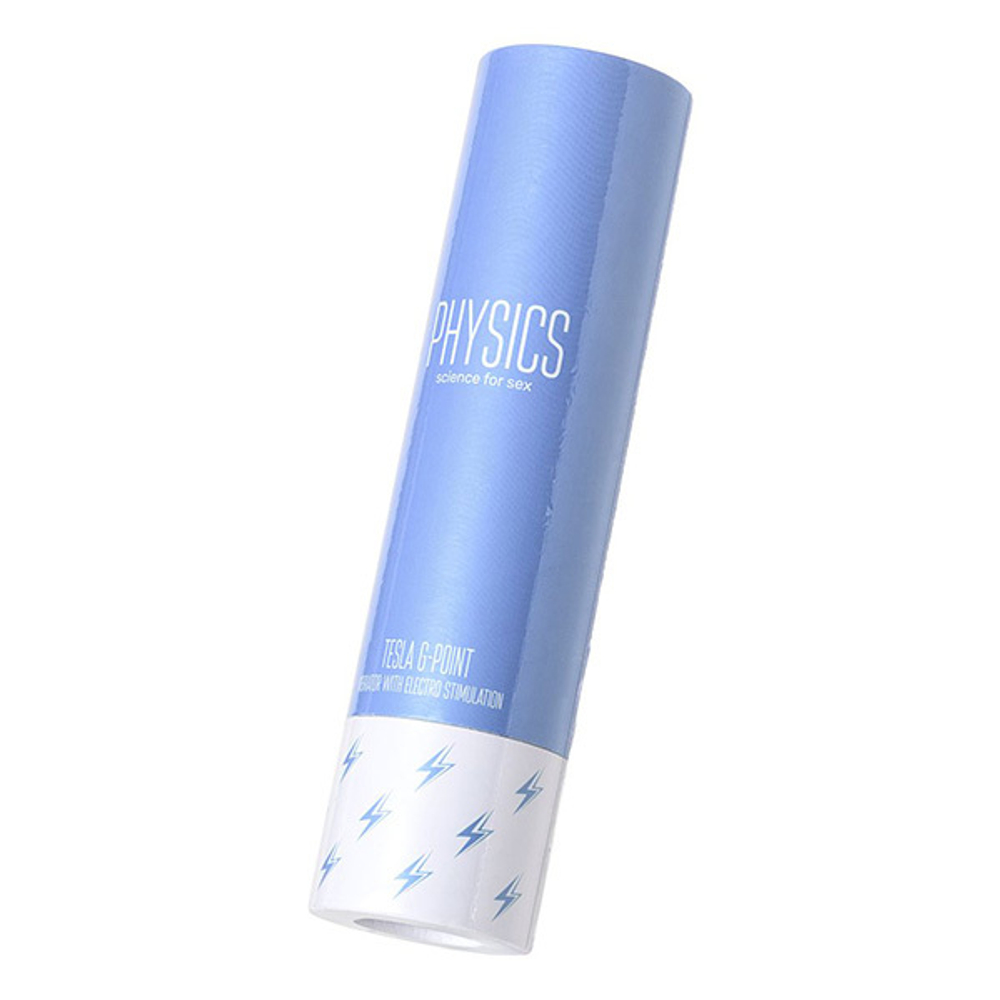 Голубой силиконовый вибратор 21см с электростимуляцией ToyFa Physics Tesla Gpoint 796004
