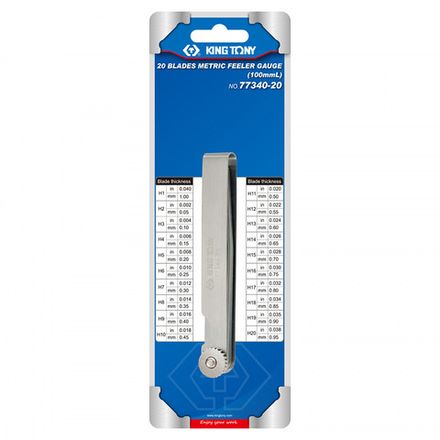 Цена на KING TONY (77340-20) Набор щупов для проверки зазоров, 0.05-1 мм, 20 предметов