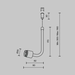 Заглушка для подвесного монтажа системы без ввода питания с тросом Maytoni   CA024PL-B