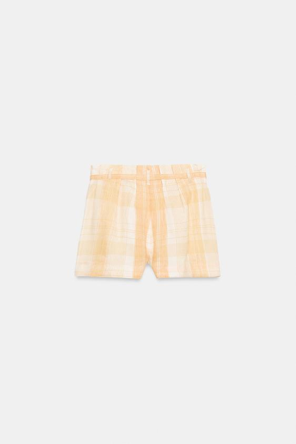 ZARA ШОРТЫ ИЗ 100% РАМИ СО СБОРКАМИ — ZW COLLECTION, ЖЕЛТЫЙ