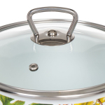 Кастрюля сталь, эмал, 3 л, с крыш, Vitross, Granada белоснежная, 1SD185S, индукц