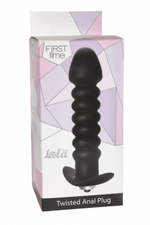 Анальная пробка с вибрацией Twisted Anal Plug Black (13 см , черный) (Цвет: черный)