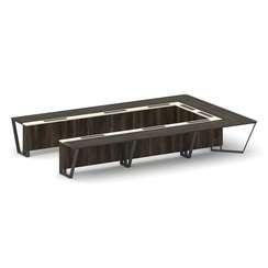 Steel Meet Стол переговорный П-образный KM-PR.B.SP-15P Дуб Мали/Ваниль Глянец/Металл Антрацит 4800*3