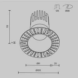 Светильник встраиваемый светодиодный Maytoni   DL122-15W-2.7K-TRS-B