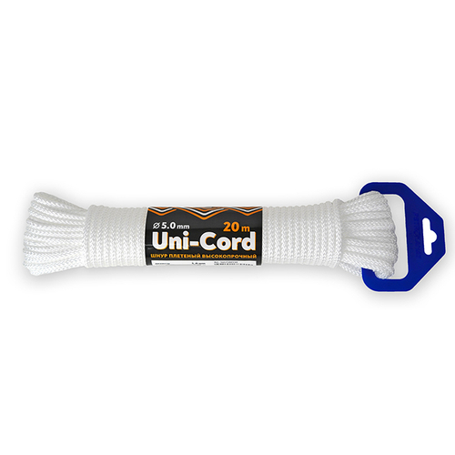 Шнур плетеный UNI-CORD  4,0 мм, (20 м) белый, евромоток