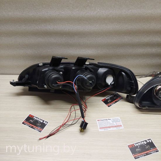 Передние фары Honda Civic 5 angel eyes black