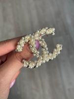 Брошь Шан. золото жемчуг плетеная