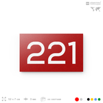 Номер на дверь 221, табличка на дверь для офиса, квартиры, кабинета, аудитории, склада, красная 120х70 мм, Айдентика Технолоджи
