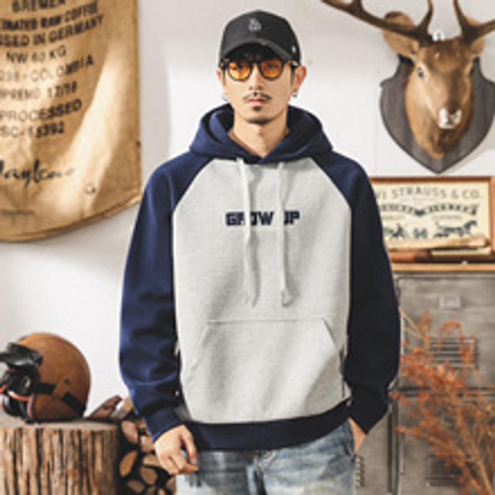 Mountain Fashion Brand Splicing свободный повседневный комбинированный худи для мужчин