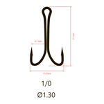 Крючки Saikyo двойн.Normal Shank KH-11041  №1/0 BN (100шт)