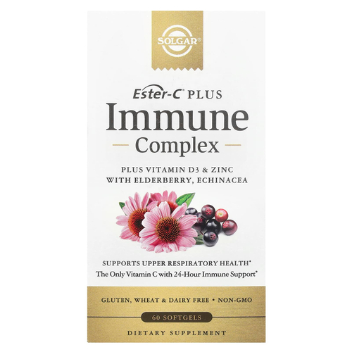 Solgar, Иммунный комплекс Ester-C Plus, 60 мягких таблеток