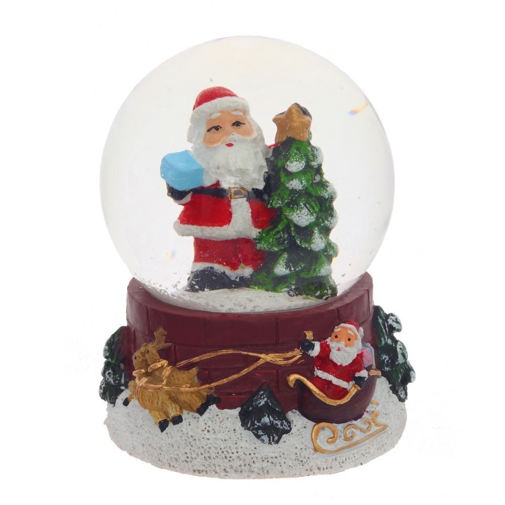 GAEM Фигурка декор в стекл шаре "Дед Мороз/Снеговик/Олень/Санта", D4,5 см, L5 W5 H6 см, 4в.