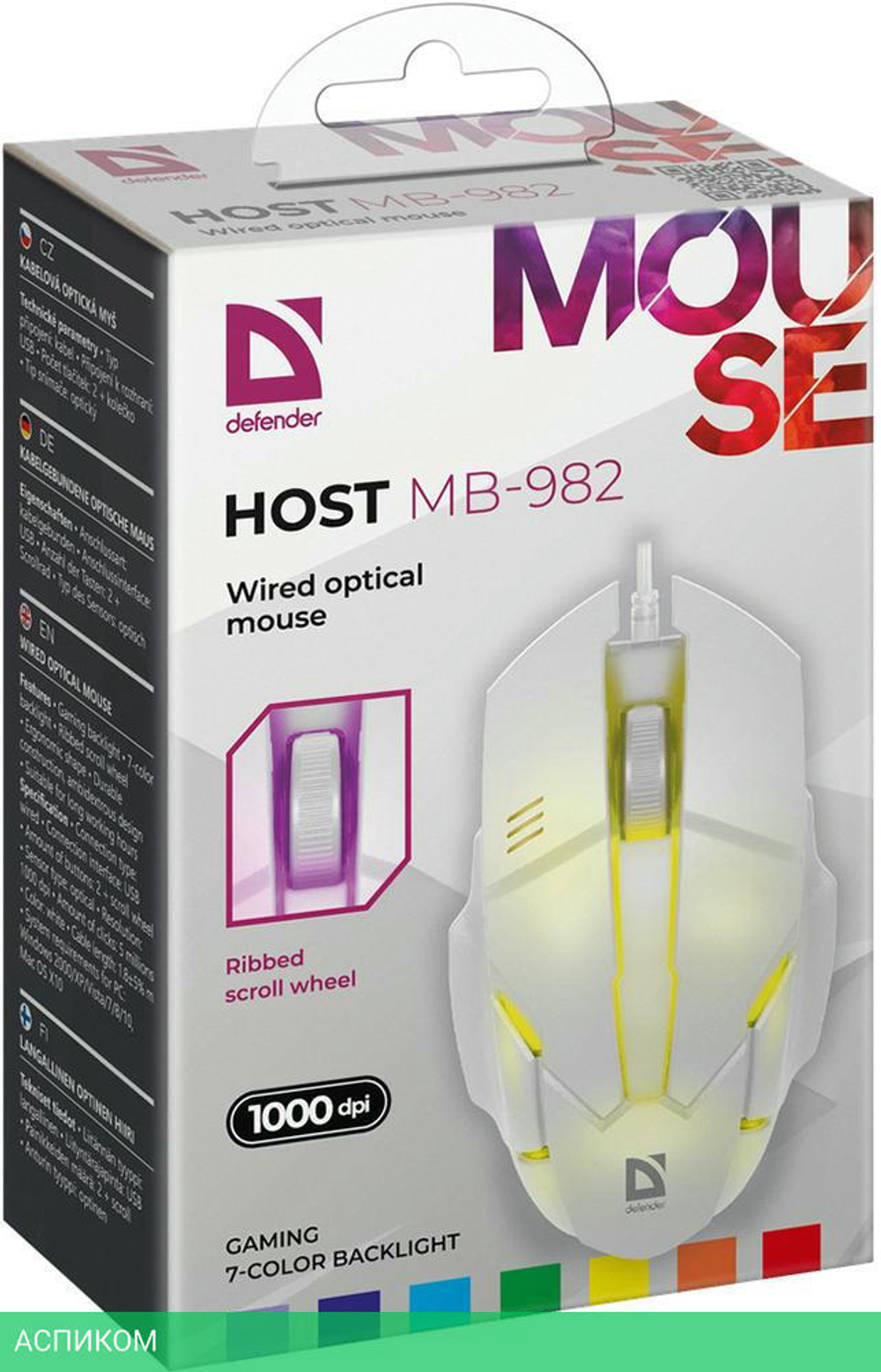 Мышь Defender Host MB-982 белый (52983)