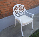 Набор белой садовой мебели William IV из литого алюминия, белый с темными крапинками