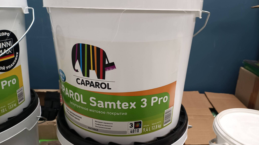 !! "CAPAROL" Краска интерьерная "SAMTEX 3 PRO" база С, 9,4 л