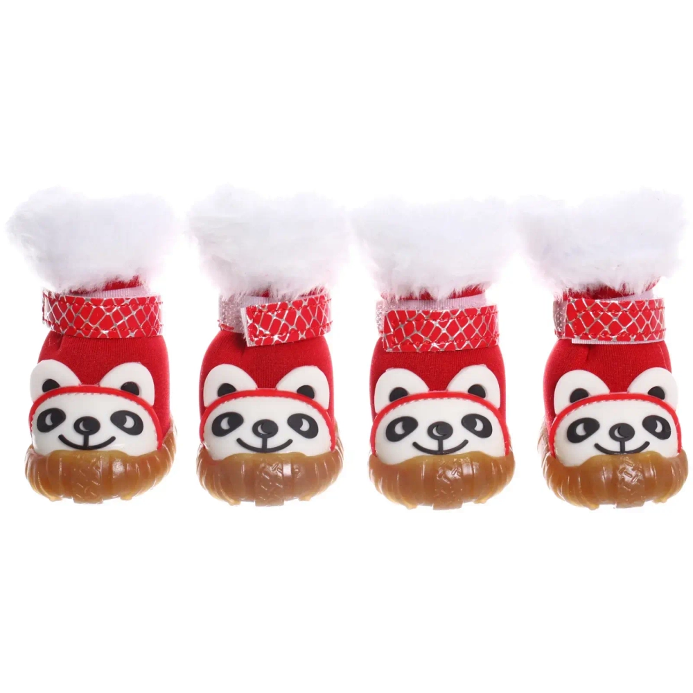Ботинки зимние для животных «МОДНЫЙ БРО», на липучке, цвет красный, размер 2, 4,5см