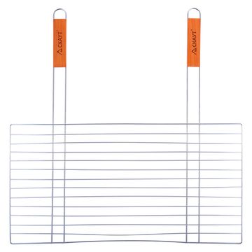 Решетка для гриля плоская 58х30 см СКАУТ СК-0742 с 2-мя деревянными ручками