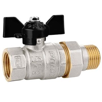 Кран шаровой LD Pride 1" с разъёмным соединением полнопроходной, бабочка (LD 47.306.25)