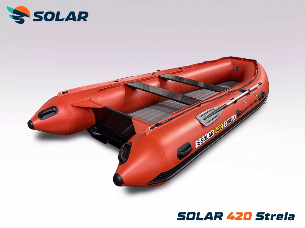 Лодка надувная моторная solar-420 strela jet tunnel
