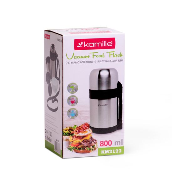 Термос пищевой 800 мл из нержавеющей стали Kamille KM-2122