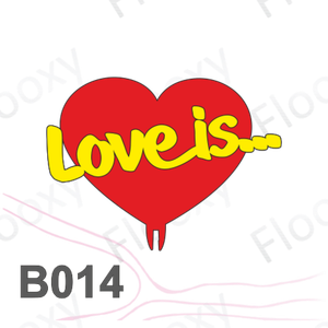 Топпер деревянный в букет цветов "Love is… большое сердце" 10шт.