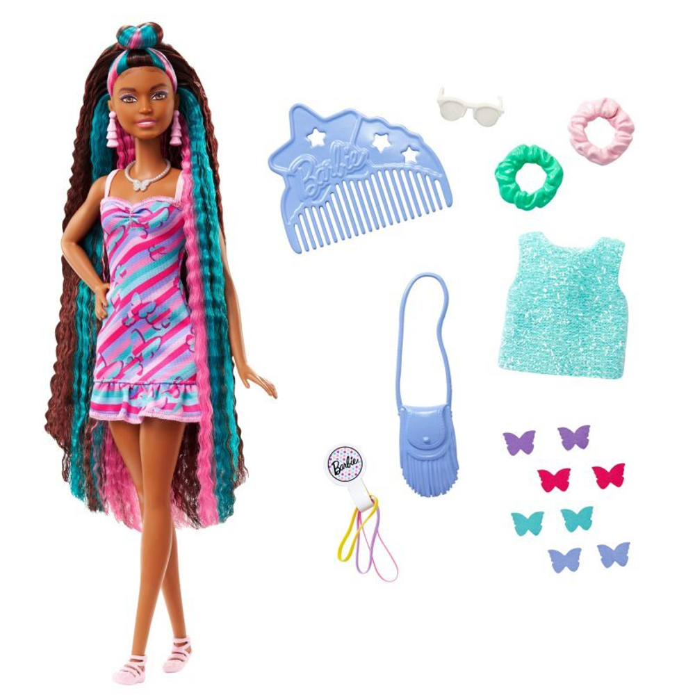 Barbie Totally Hair - Кукла с длинными волосами + модные аксессуары HCM91