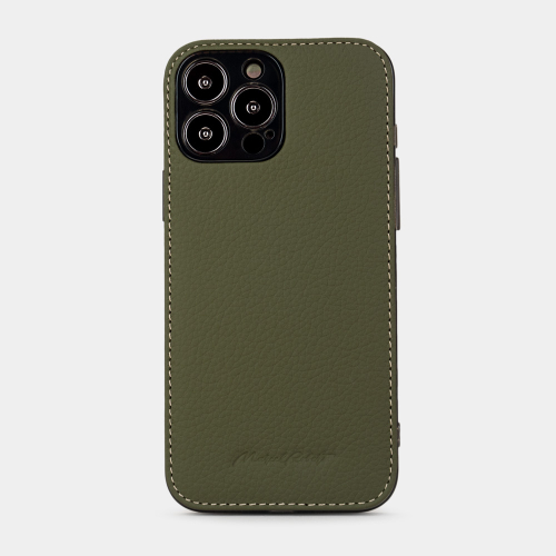 Чехол для iPhone 15 Pro Max Louis из кожи теленка, зеленого цвета