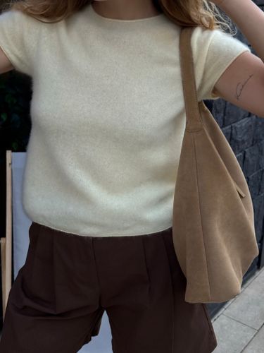 Джемпер с коротким рукавом банановый