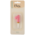 Свечи-цифры «Пончик в розовой глазури» 7 см, 1 шт.